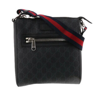 GUCCI Messenger Bag Shoulder GG Supreme Canvas Gray